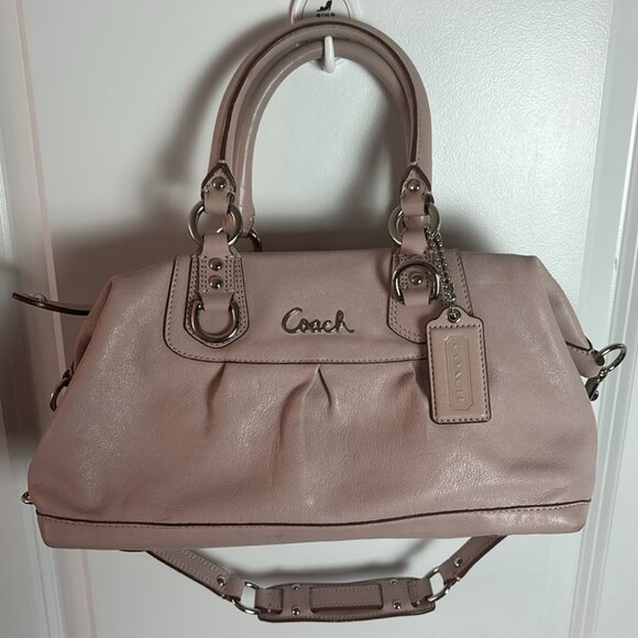 Coach Women’s Pale Pink Small Boston Handbag Leather - Picture 2 of 10